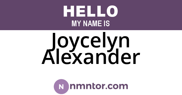 Joycelyn Alexander