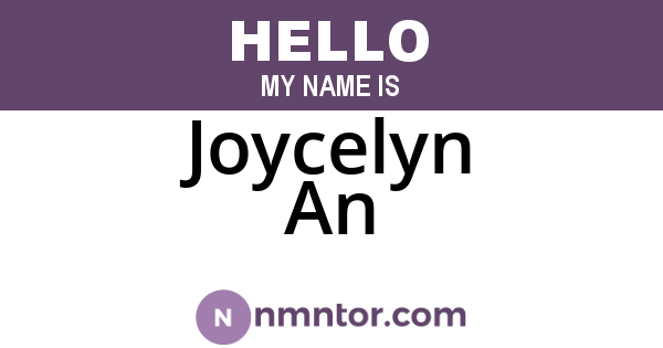 Joycelyn An