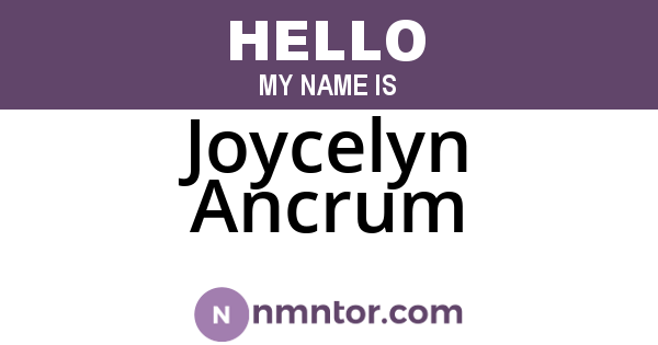Joycelyn Ancrum
