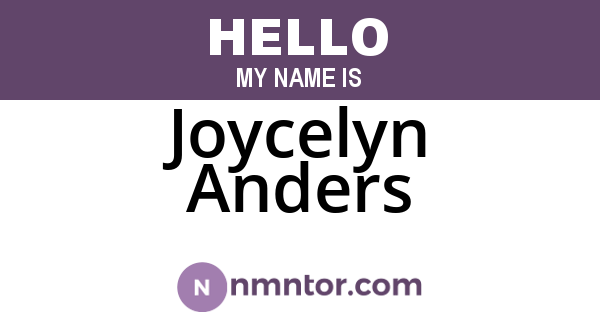 Joycelyn Anders