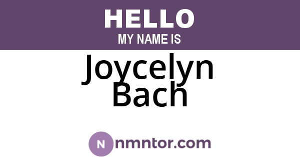 Joycelyn Bach