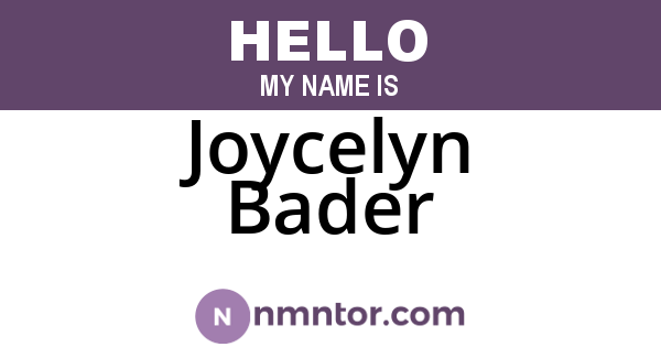 Joycelyn Bader