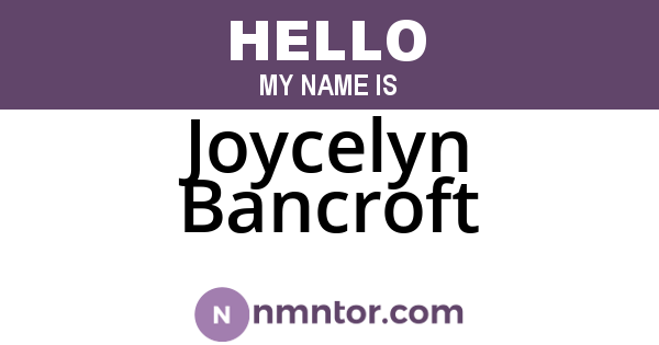 Joycelyn Bancroft