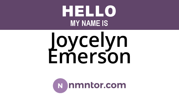Joycelyn Emerson