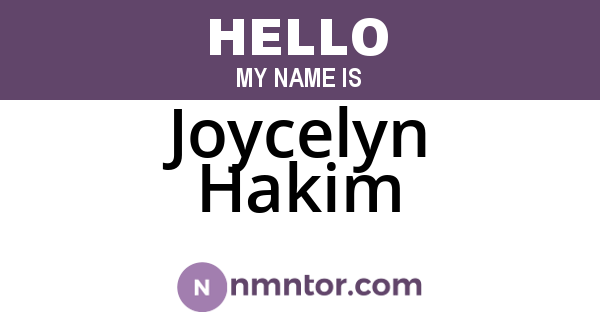 Joycelyn Hakim