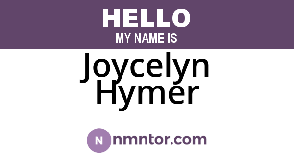 Joycelyn Hymer