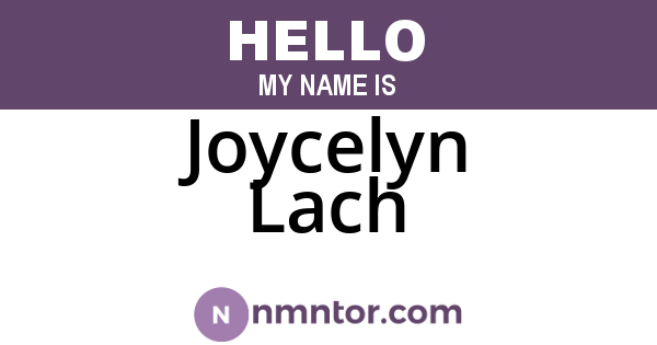 Joycelyn Lach