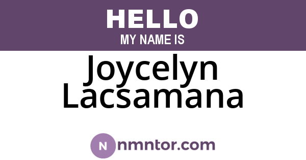 Joycelyn Lacsamana