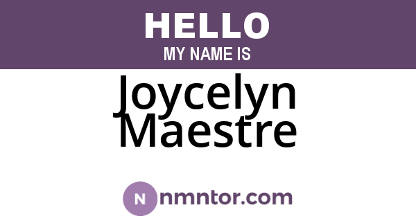 Joycelyn Maestre
