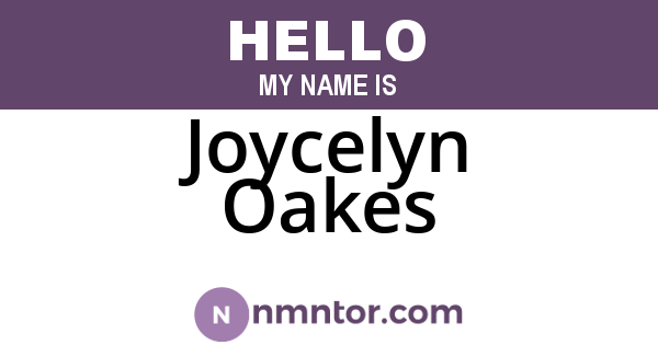 Joycelyn Oakes