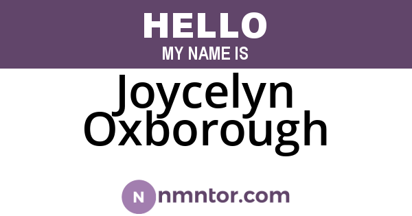 Joycelyn Oxborough