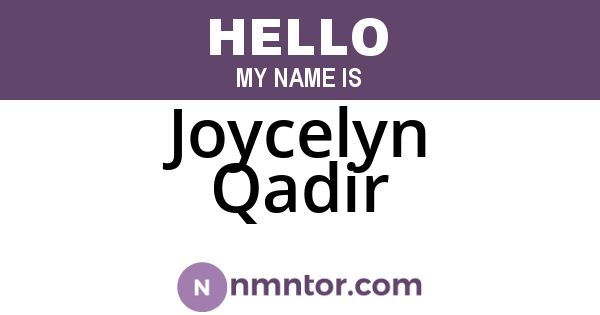 Joycelyn Qadir