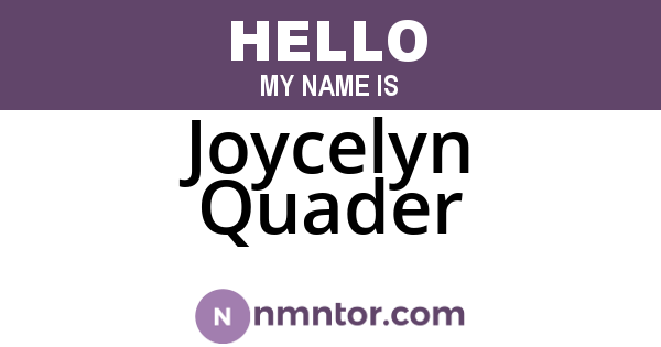 Joycelyn Quader