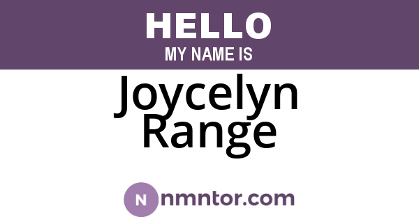 Joycelyn Range