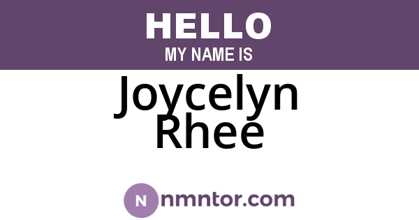 Joycelyn Rhee