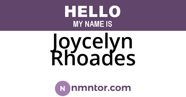 Joycelyn Rhoades