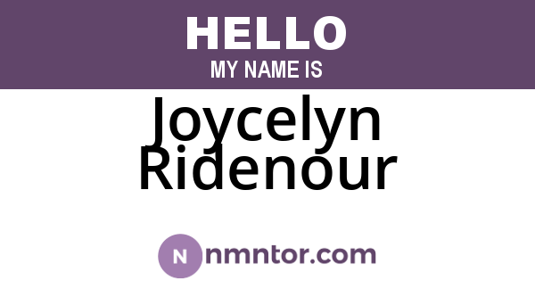 Joycelyn Ridenour