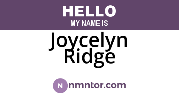 Joycelyn Ridge