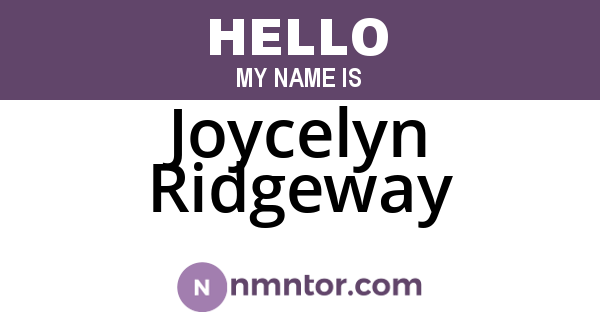 Joycelyn Ridgeway