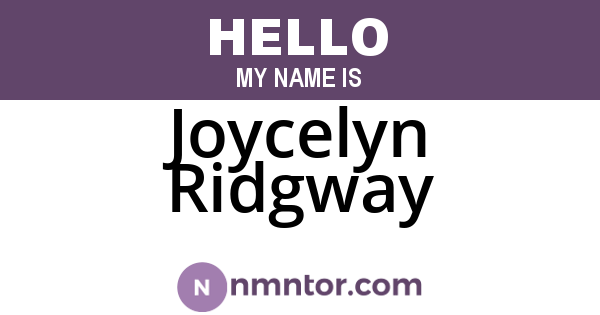 Joycelyn Ridgway
