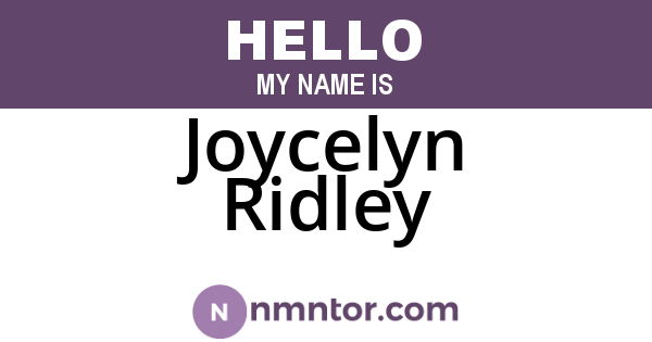 Joycelyn Ridley
