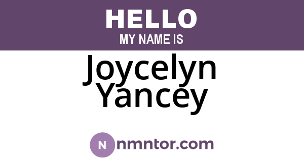 Joycelyn Yancey
