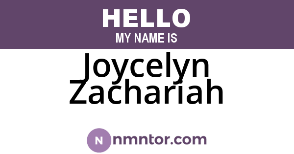 Joycelyn Zachariah