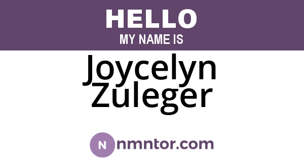 Joycelyn Zuleger