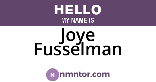 Joye Fusselman