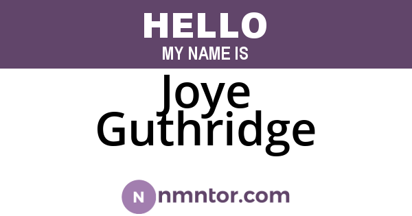 Joye Guthridge