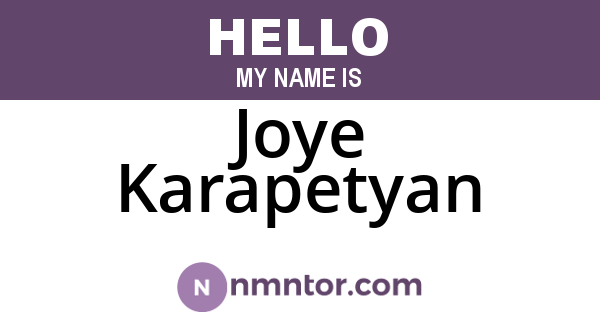 Joye Karapetyan