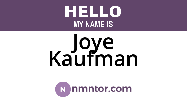 Joye Kaufman