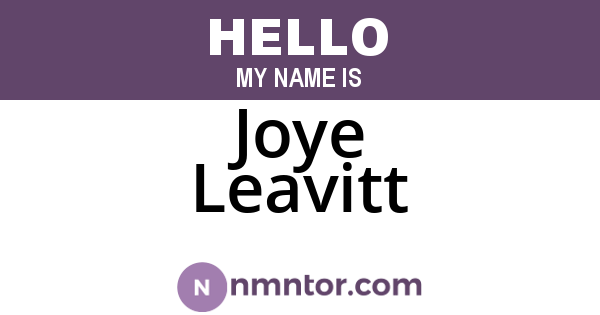 Joye Leavitt