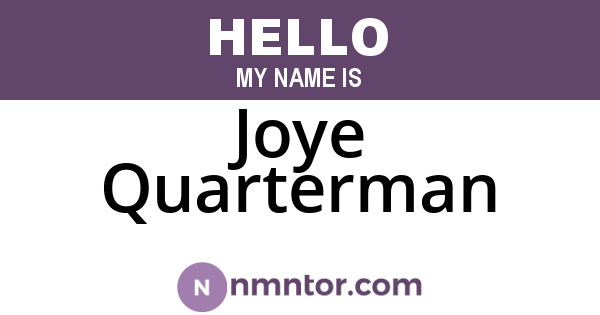 Joye Quarterman