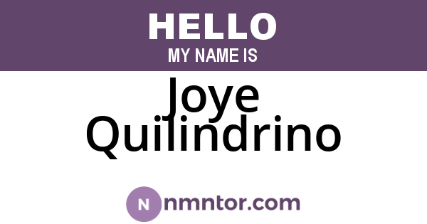 Joye Quilindrino