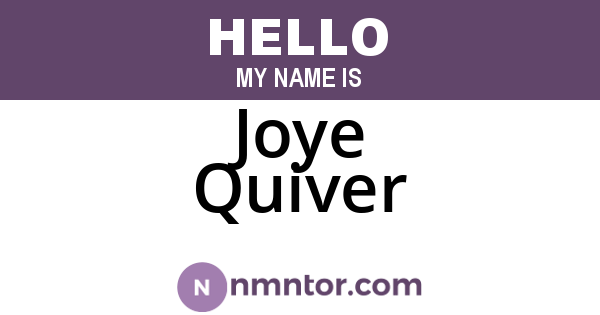 Joye Quiver