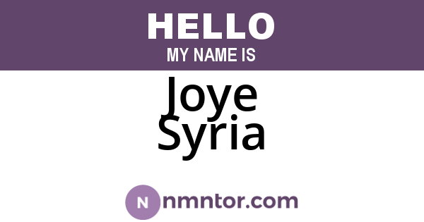Joye Syria