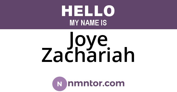 Joye Zachariah