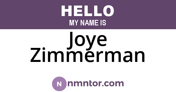 Joye Zimmerman