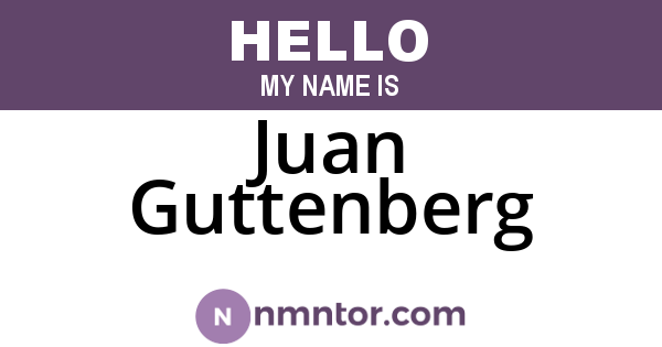 Juan Guttenberg