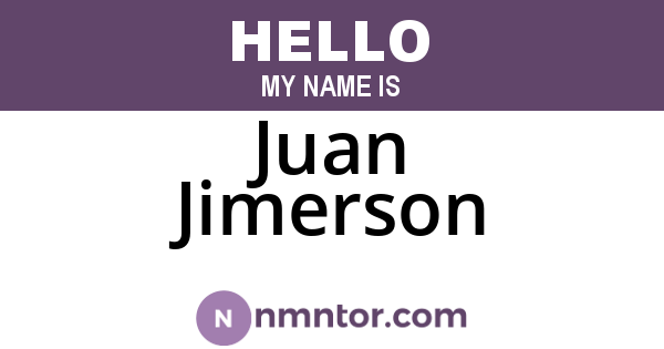 Juan Jimerson