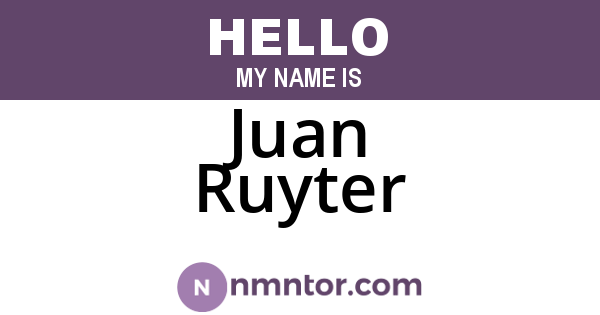 Juan Ruyter