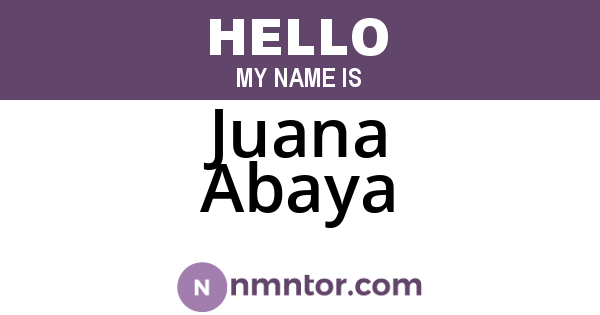Juana Abaya