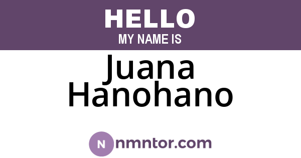Juana Hanohano