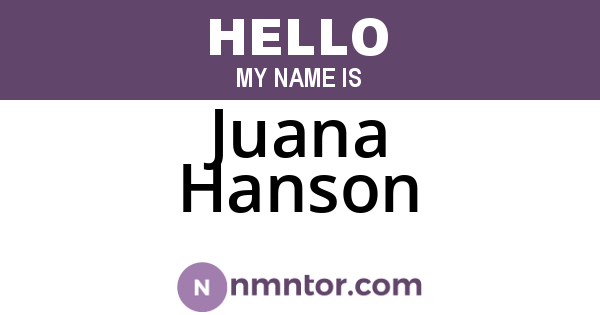 Juana Hanson