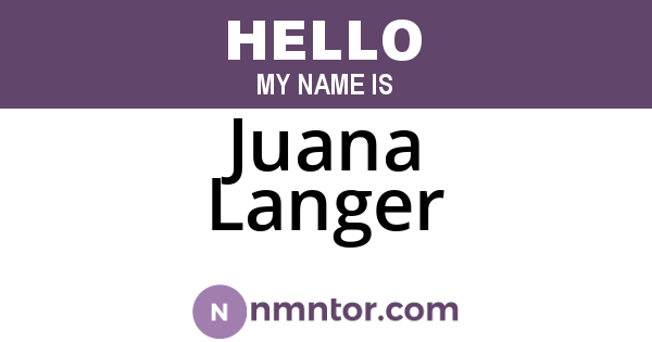 Juana Langer
