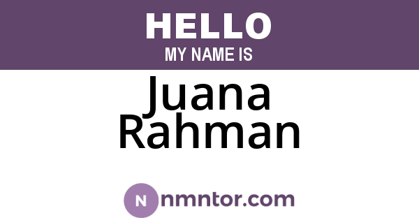 Juana Rahman