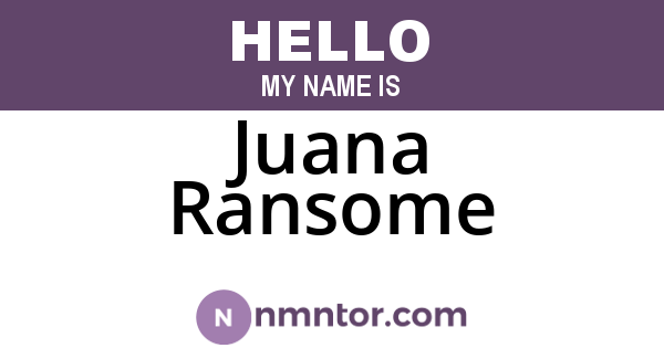 Juana Ransome