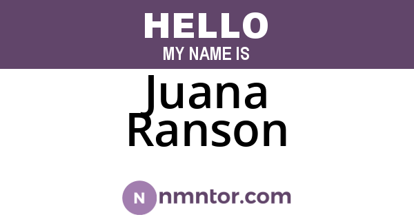 Juana Ranson