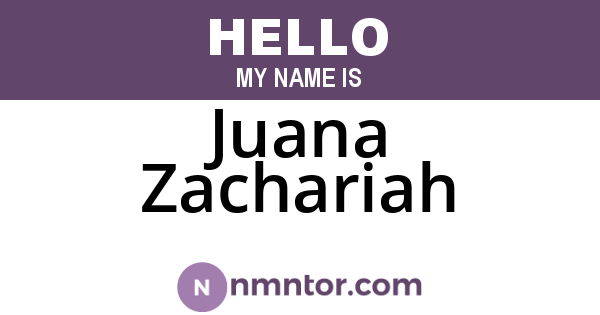 Juana Zachariah